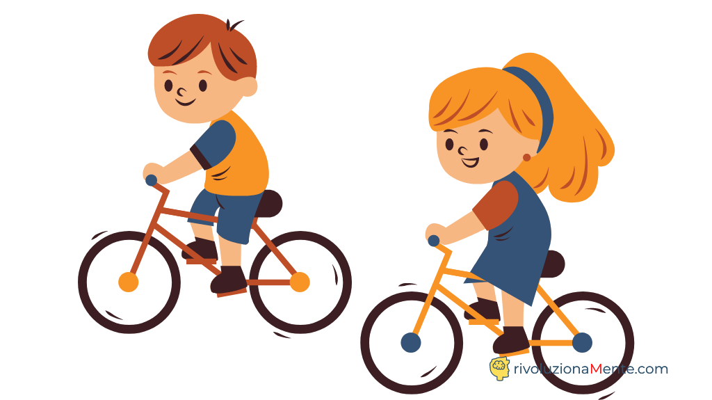 bimbi che con tanta disciplina hanno imparato ad andare in bici